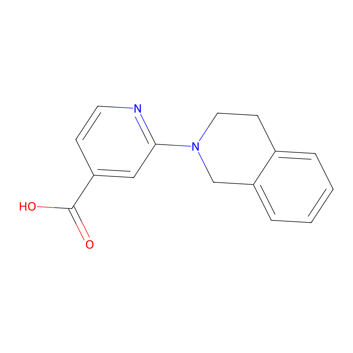 2-[3,4-Dihydro-2(1H)-isoquinolinyl]-isonicotinic acid molecular structure, CAS 1019375-24-6