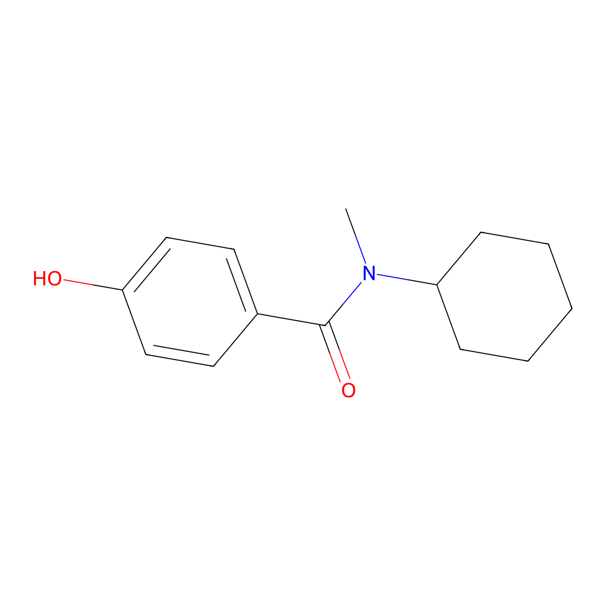N-cyclohexyl-4-hydroxy-N-methylbenzamide molecular structure, CAS 1019376-30-7
