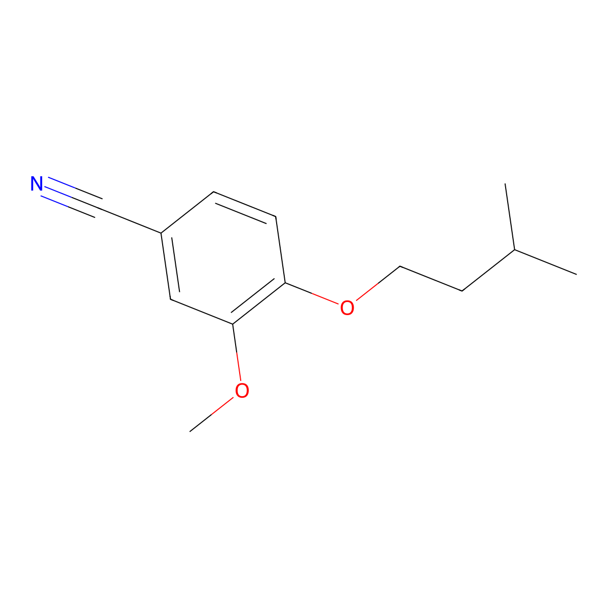 4-(Isopentyloxy)-3-methoxybenzonitrile molecular structure, CAS 1019377-15-1