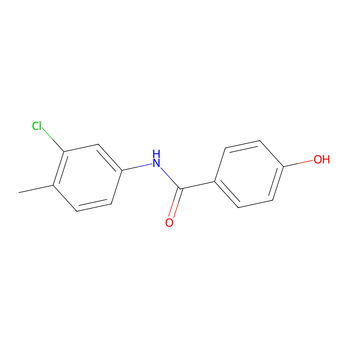 N-(3-chloro-4-methylphenyl)-4-hydroxybenzamide molecular structure, CAS 1019378-55-2
