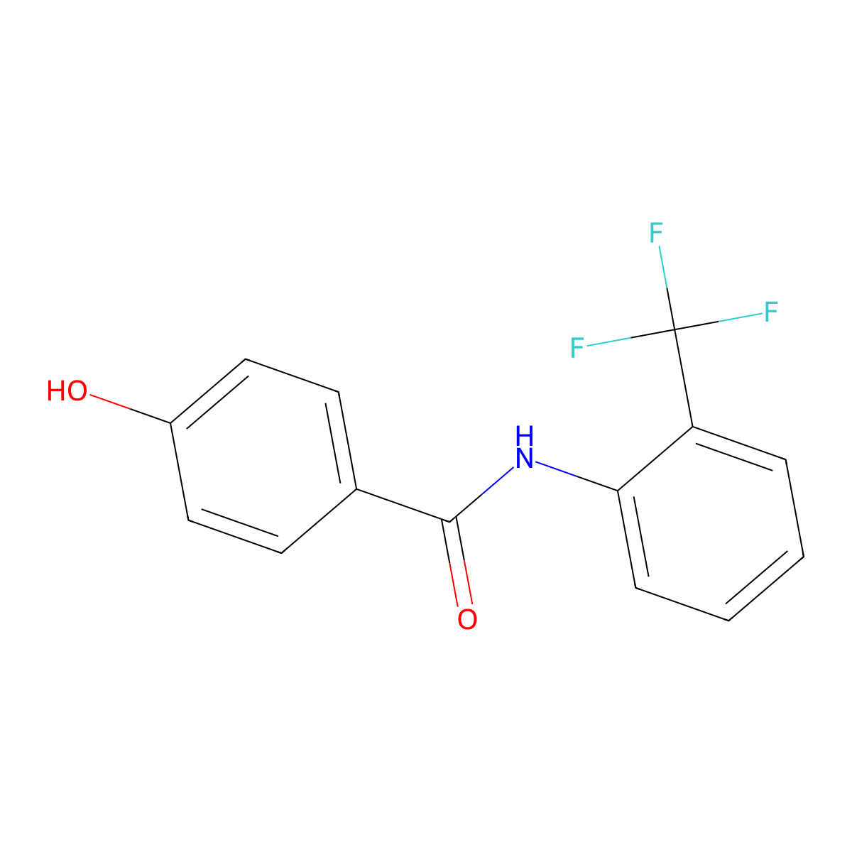 4-hydroxy-N-[2-(trifluoromethyl)phenyl]benzamide molecular structure, CAS 1019379-57-7