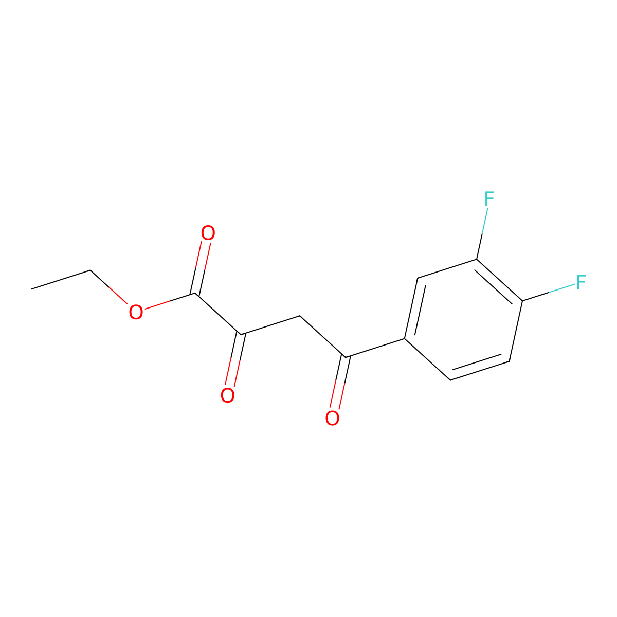 Ethyl 4-(3,4-difluorophenyl)-2,4-dioxobutanoate molecular structure, CAS 1019380-60-9