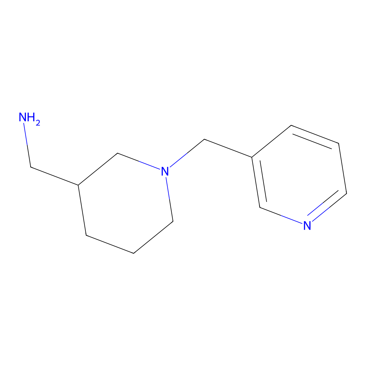 1-(1-((Pyridin-3-yl)methyl)piperidin-3-yl)methanamine molecular structure, CAS 1019380-70-1