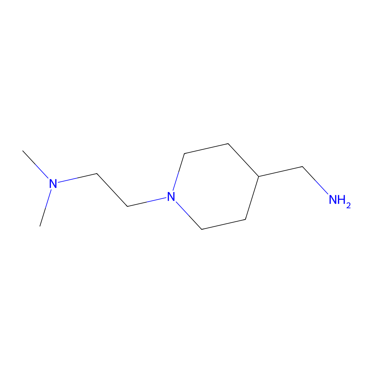 (1-(2-(Dimethylamino)ethyl)piperidin-4-yl)methanamine molecular structure, CAS 1019381-31-7