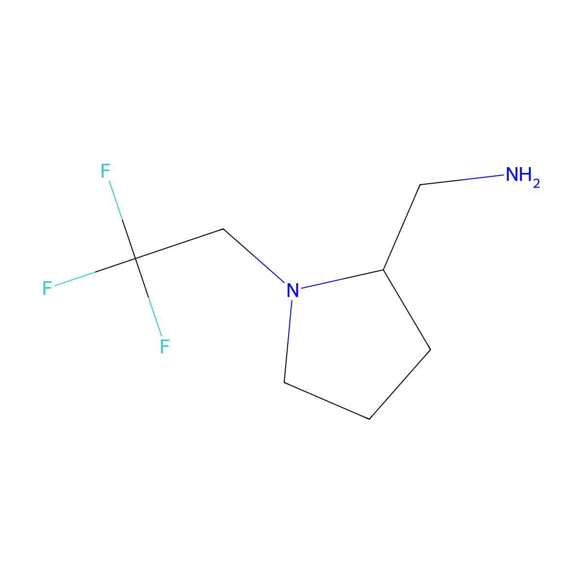 (1-(2,2,2-Trifluoroethyl)pyrrolidin-2-yl)methanamine molecular structure, CAS 1019381-67-9