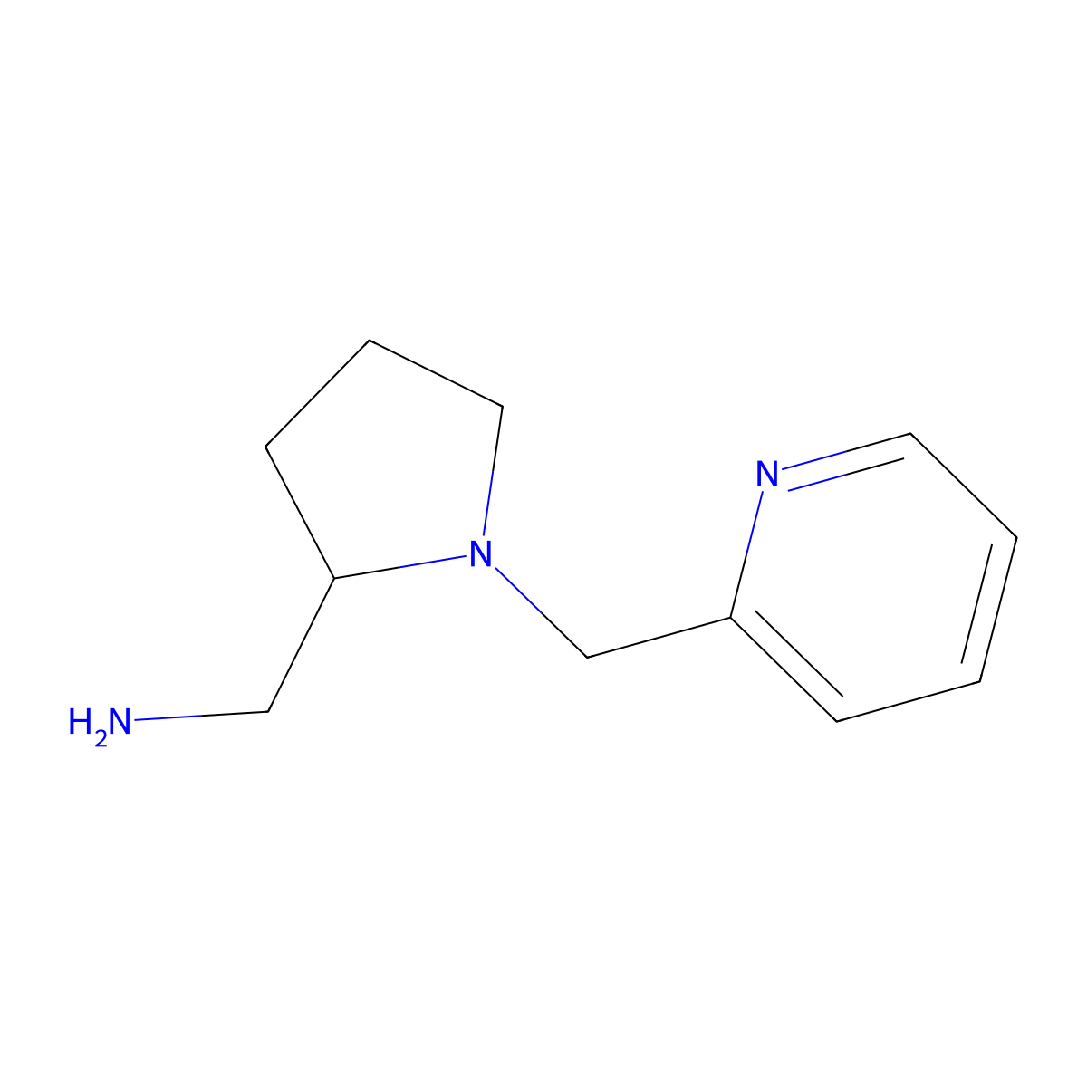 1-{1-[(Pyridin-2-yl)methyl]pyrrolidin-2-yl}methanamine molecular structure, CAS 1019381-70-4