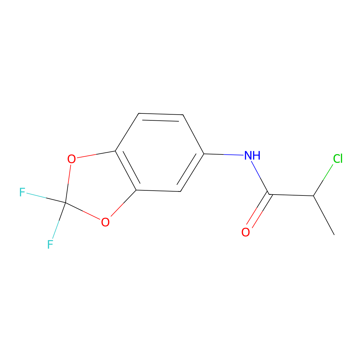 2-chloro-N-(2,2-difluoro-2H-1,3-benzodioxol-5-yl)propanamide molecular structure, CAS 1019382-22-9