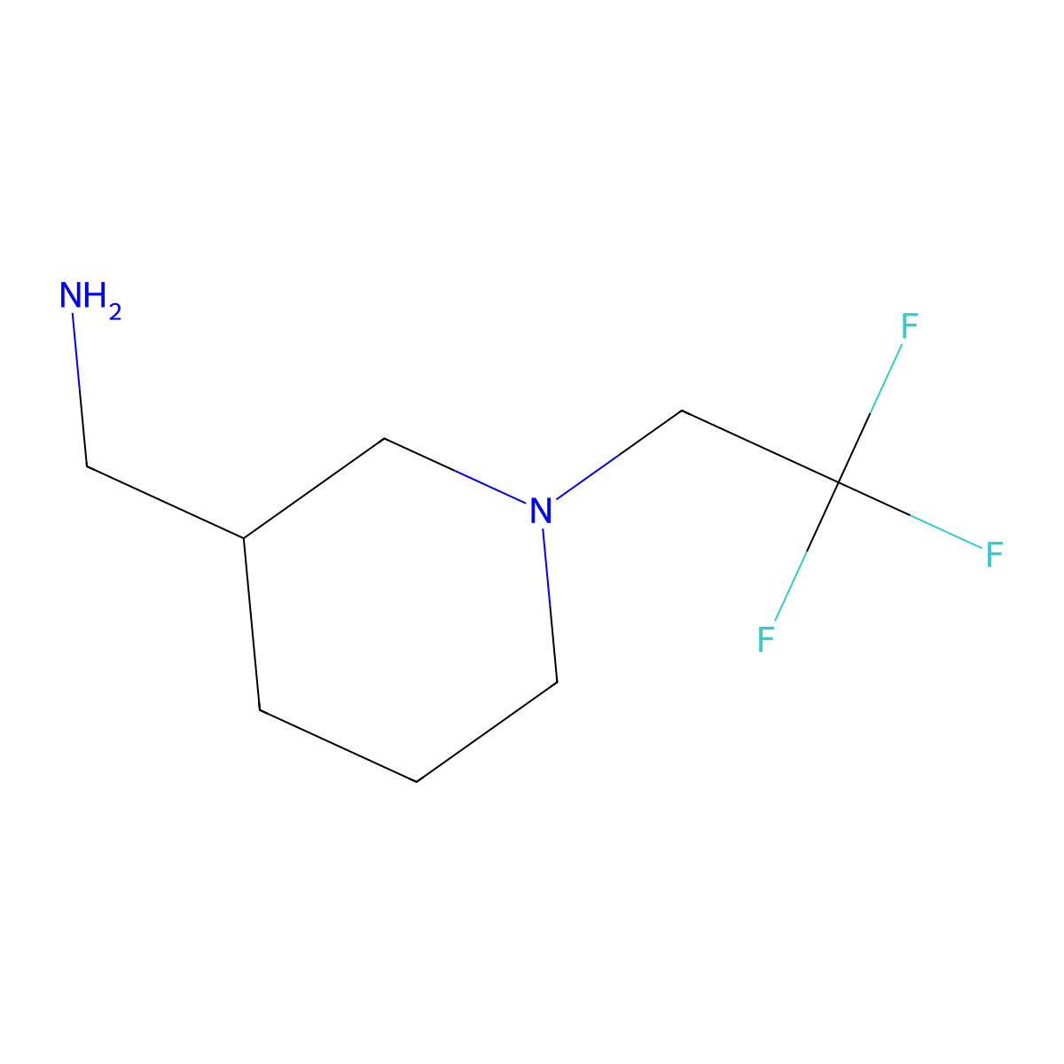 [1-(2,2,2-Trifluoroethyl)piperidin-3-yl]methanamine molecular structure, CAS 1019382-28-5