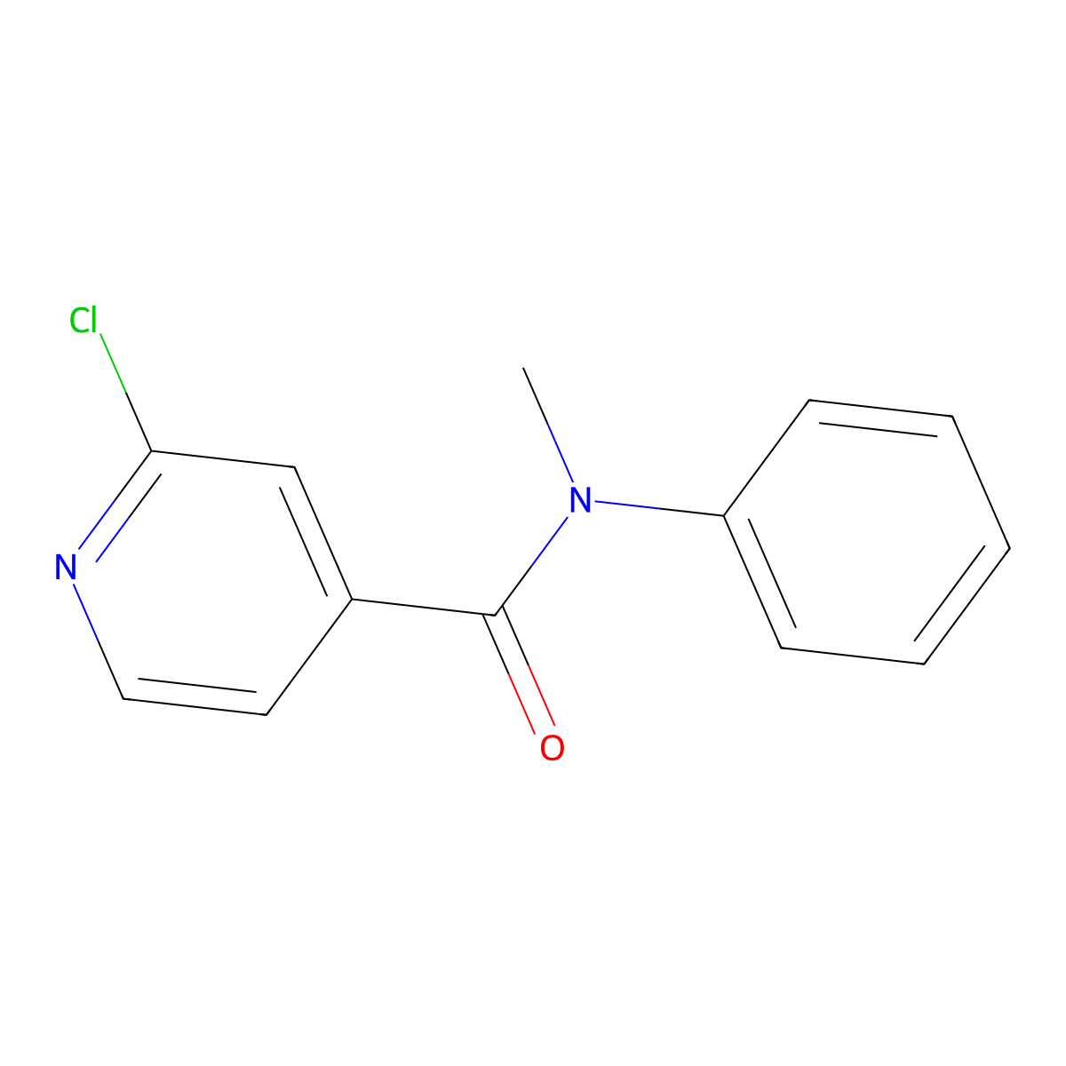 2-chloro-N-methyl-N-phenylpyridine-4-carboxamide molecular structure, CAS 1019383-16-4