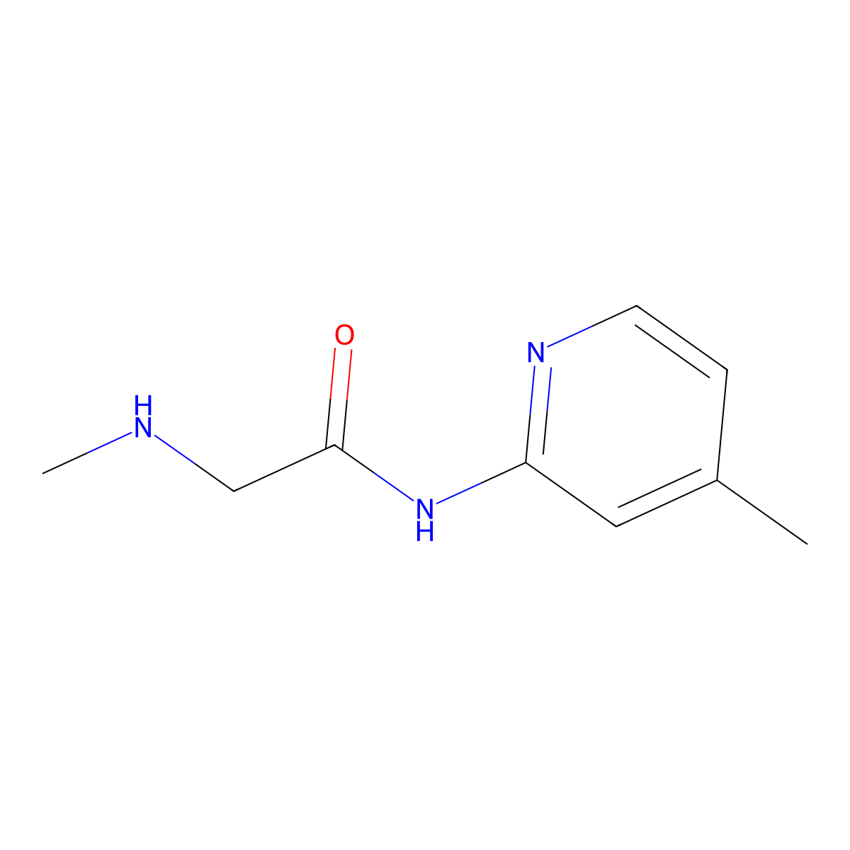 2-(methylamino)-N-(4-methylpyridin-2-yl)acetamide molecular structure, CAS 1019383-78-8