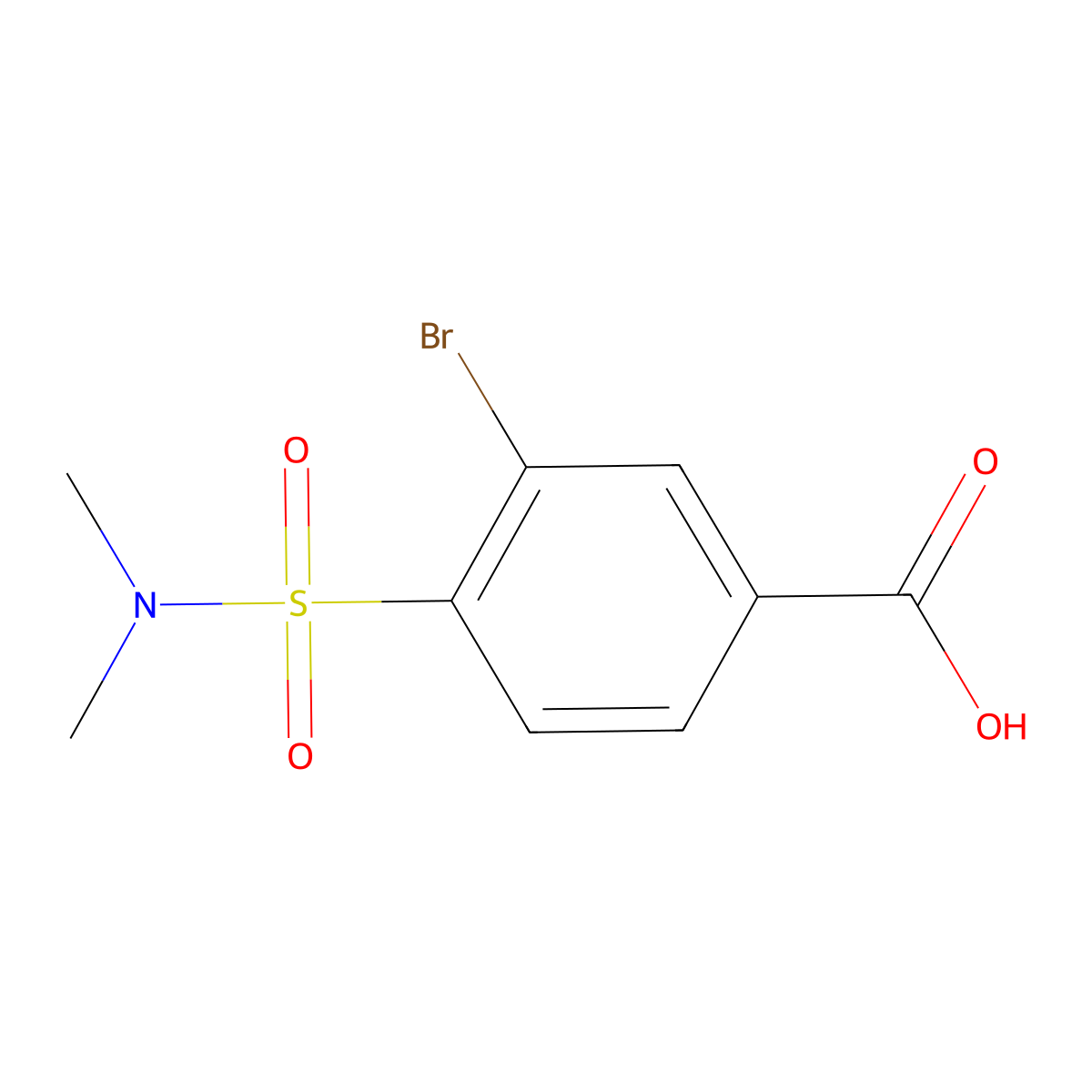3-Bromo-4-(dimethylsulfamoyl)benzoic acid molecular structure, CAS 1019384-91-8