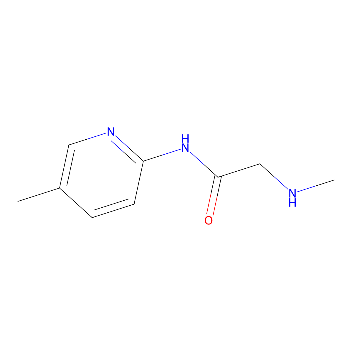 2-(methylamino)-N-(5-methylpyridin-2-yl)acetamide molecular structure, CAS 1019385-30-8