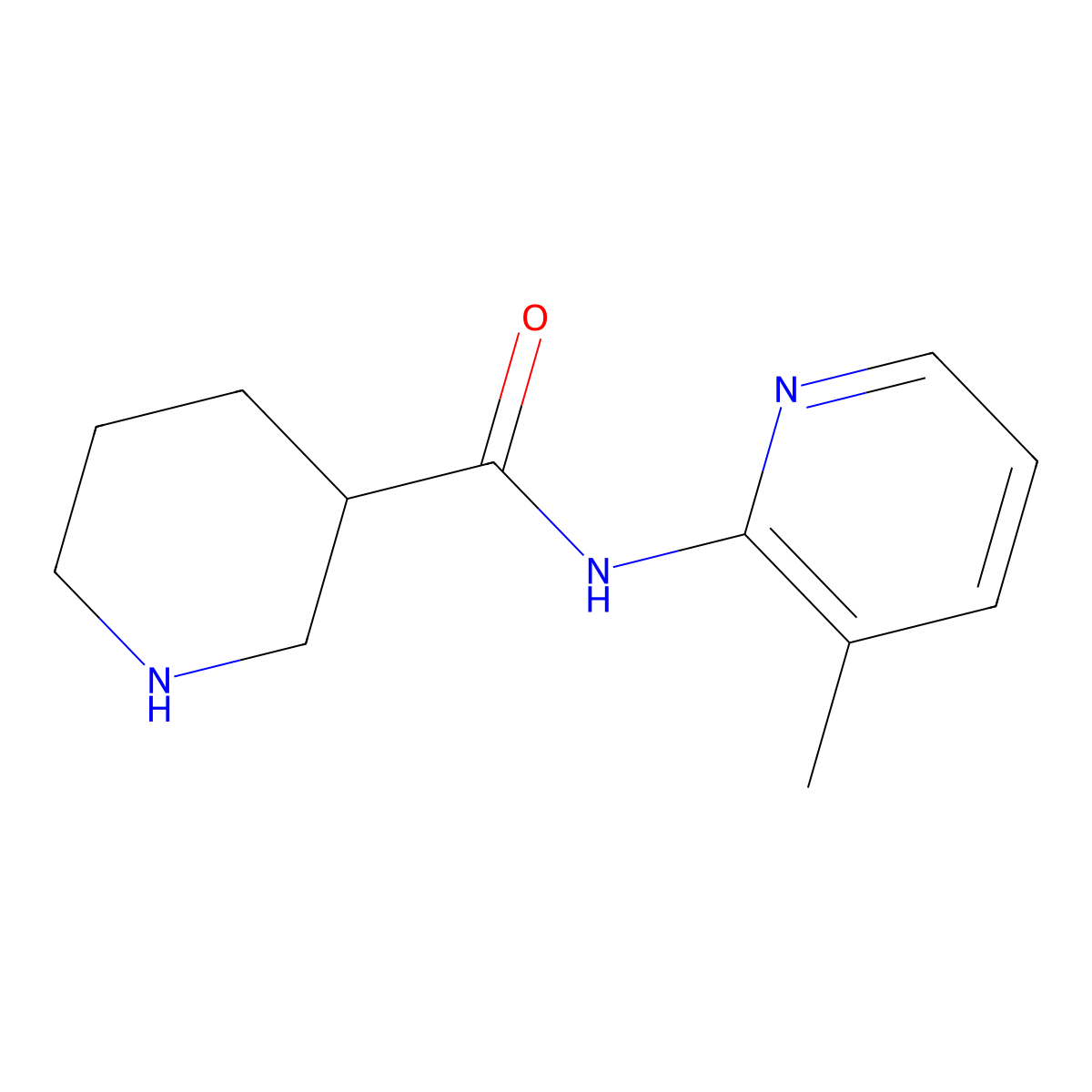 N-(3-methylpyridin-2-yl)piperidine-3-carboxamide molecular structure, CAS 1019385-37-5