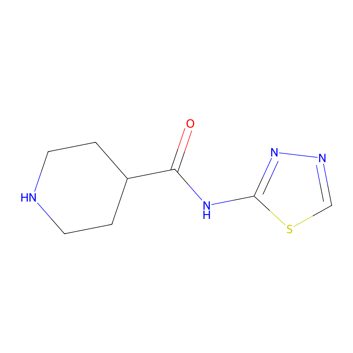 N-(1,3,4-thiadiazol-2-yl)piperidine-4-carboxamide molecular structure, CAS 1019385-44-4