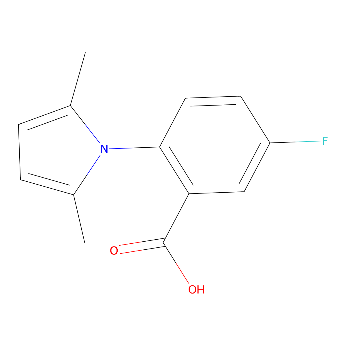 2-(2,5-Dimethylpyrrol-1-yl)-5-fluorobenzoic acid molecular structure, CAS 1019385-54-6