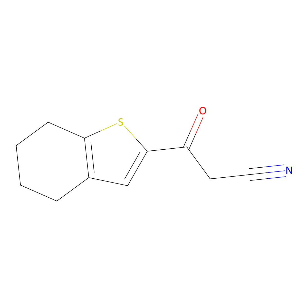 3-Oxo-3-(4,5,6,7-tetrahydro-1-benzothiophen-2-yl)propanenitrile molecular structure, CAS 1019385-55-7