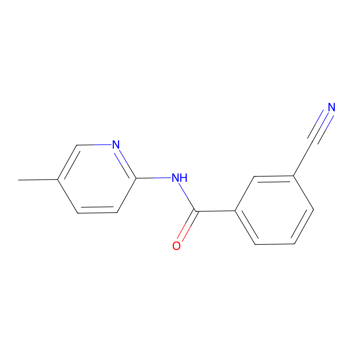 3-cyano-N-(5-methylpyridin-2-yl)benzamide molecular structure, CAS 1019385-92-2