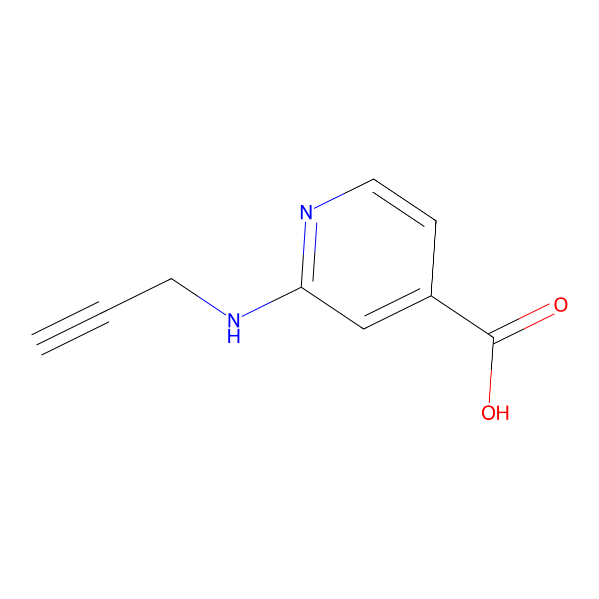 2-[(Prop-2-YN-1-YL)amino]pyridine-4-carboxylic acid molecular structure, CAS 1019386-41-4