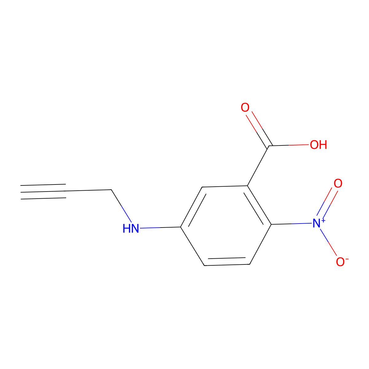 2-Nitro-5-(prop-2-YN-1-ylamino)benzoic acid molecular structure, CAS 1019386-49-2