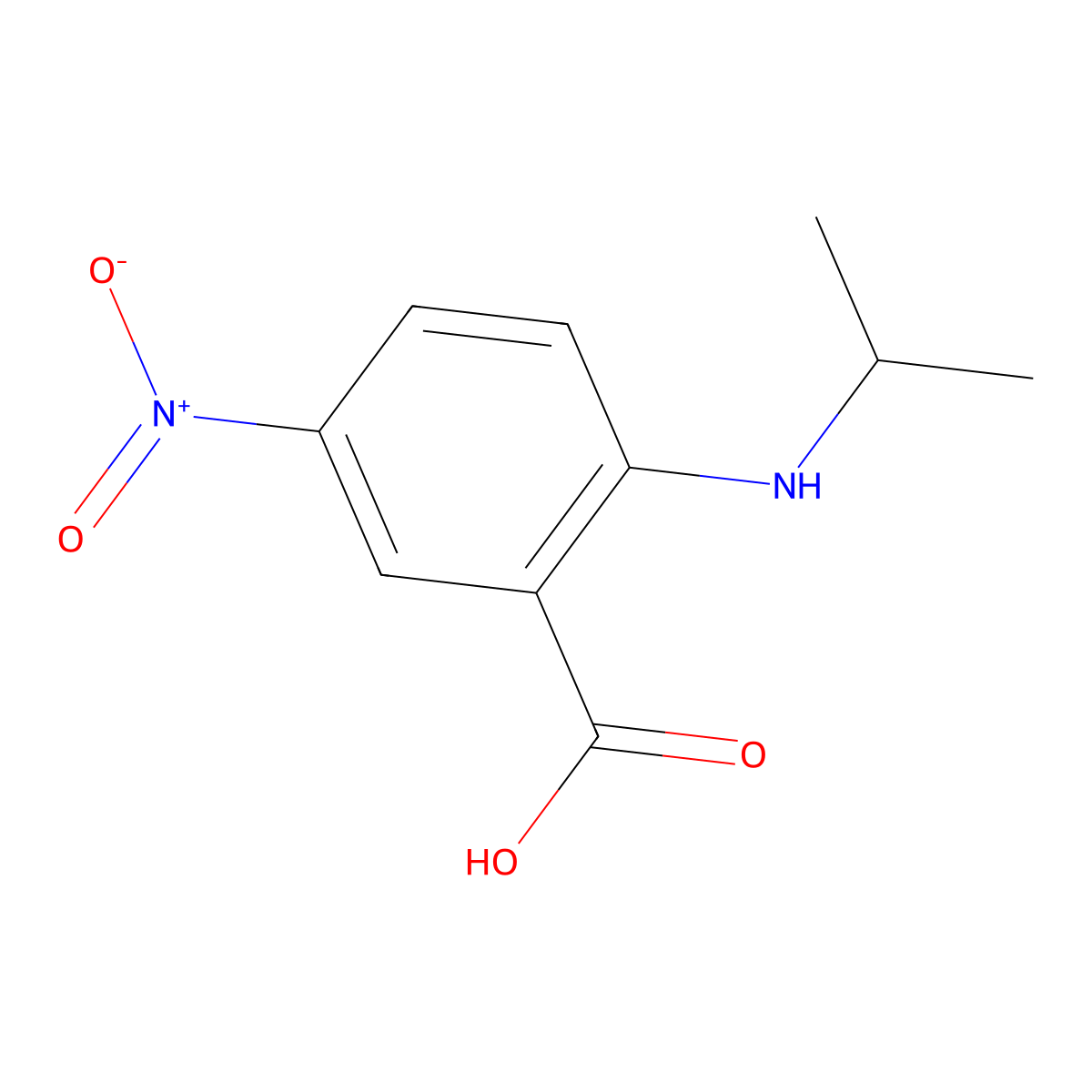 2-(Isopropylamino)-5-nitrobenzoic acid molecular structure, CAS 1019387-83-7