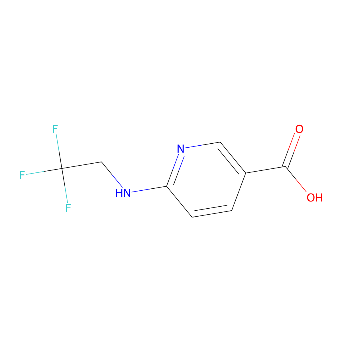 6-[(2,2,2-Trifluoroethyl)amino]pyridine-3-carboxylic acid molecular structure, CAS 1019388-10-3