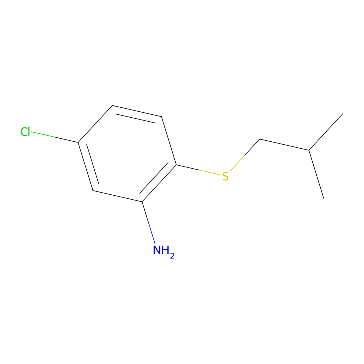 5-Chloro-2-[(2-methylpropyl)sulfanyl]aniline molecular structure, CAS 1019388-42-1