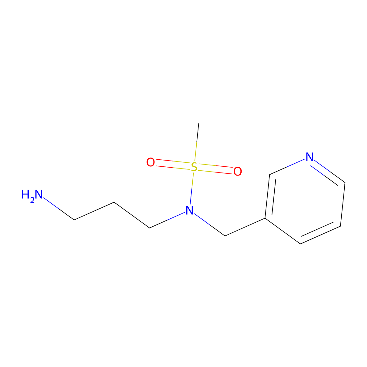 N-(3-aminopropyl)-N-[(pyridin-3-yl)methyl]methanesulfonamide molecular structure, CAS 1019389-82-2