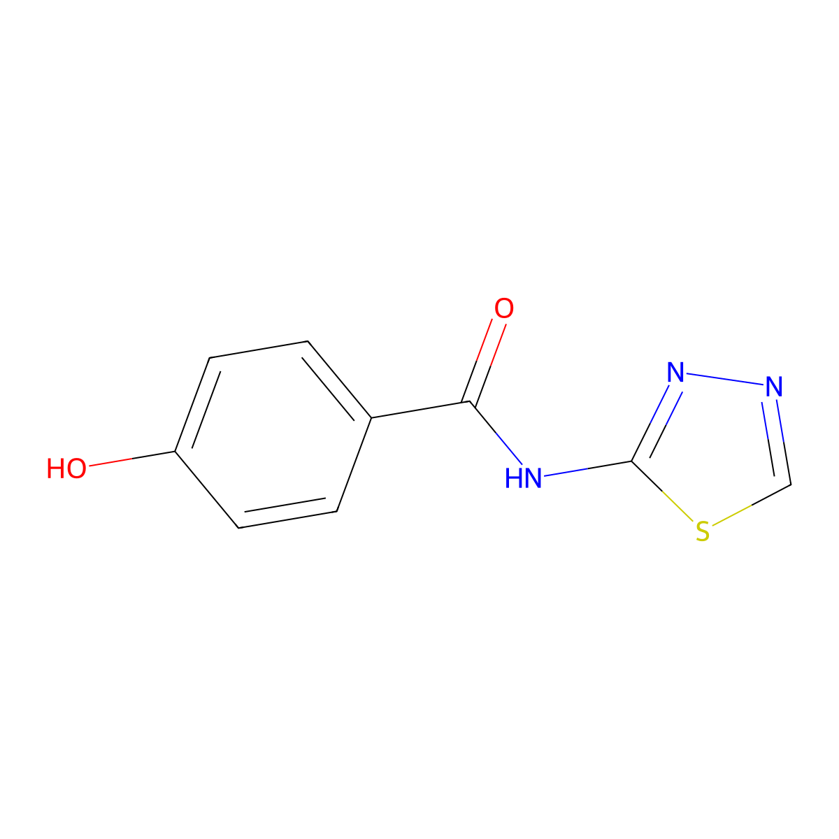 4-hydroxy-N-(1,3,4-thiadiazol-2-yl)benzamide molecular structure, CAS 1019390-60-3
