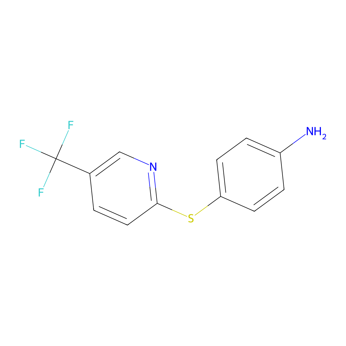 4-{[5-(Trifluoromethyl)-2-pyridinyl]sulfanyl}aniline molecular structure, CAS 1019391-05-9