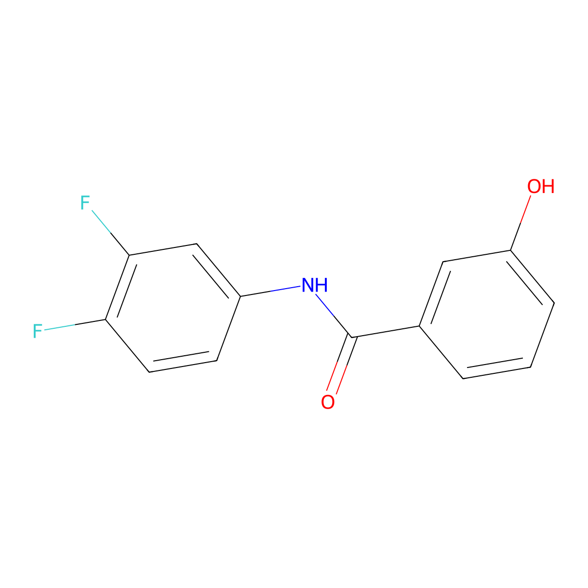 N-(3,4-difluorophenyl)-3-hydroxybenzamide molecular structure, CAS 1019395-20-0