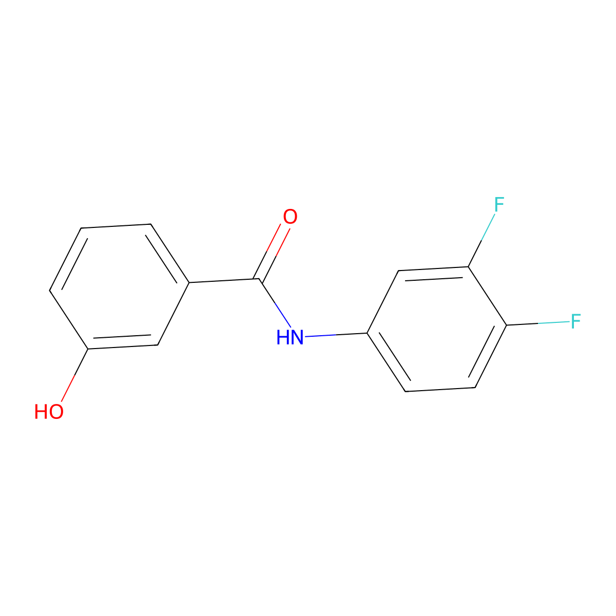 N-(3,4-difluorophenyl)-3-hydroxybenzamide molecular structure, CAS 1019395-20-0