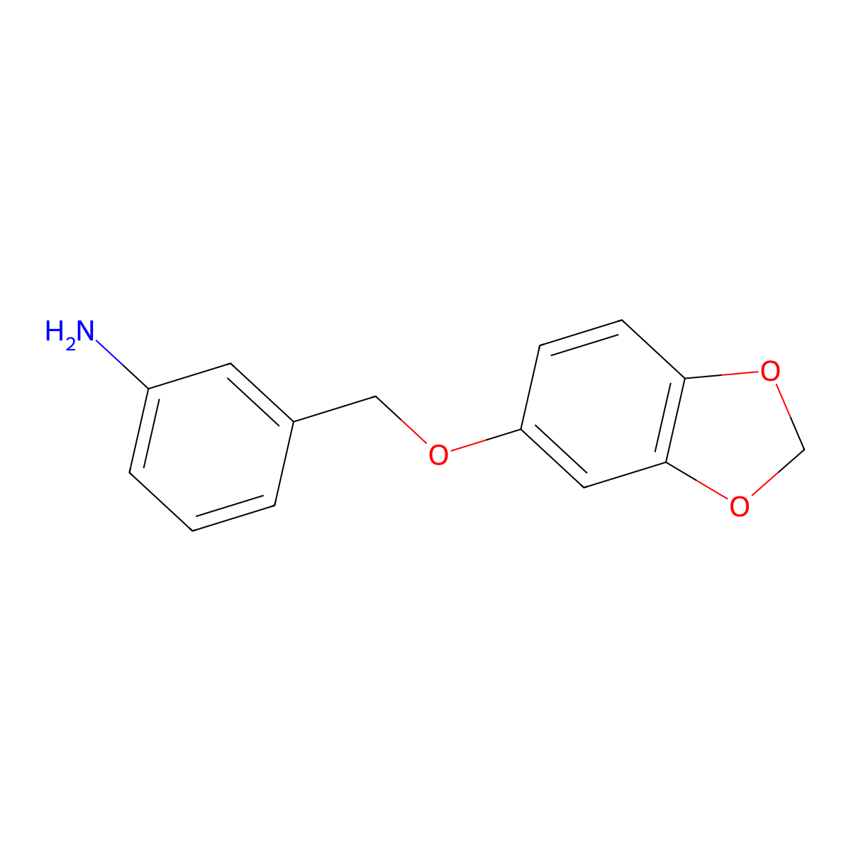 3-[(2H-1,3-benzodioxol-5-yloxy)methyl]aniline molecular structure, CAS 1019395-25-5