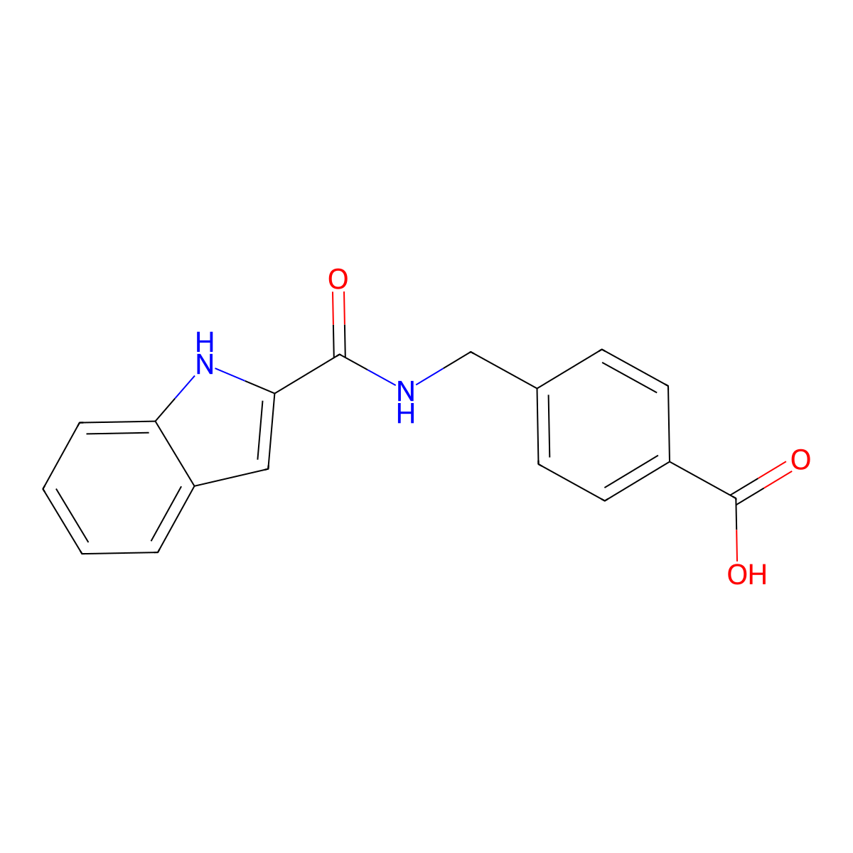 4-{[(1H-indol-2-yl)formamido]methyl}benzoic acid molecular structure, CAS 1019395-38-0