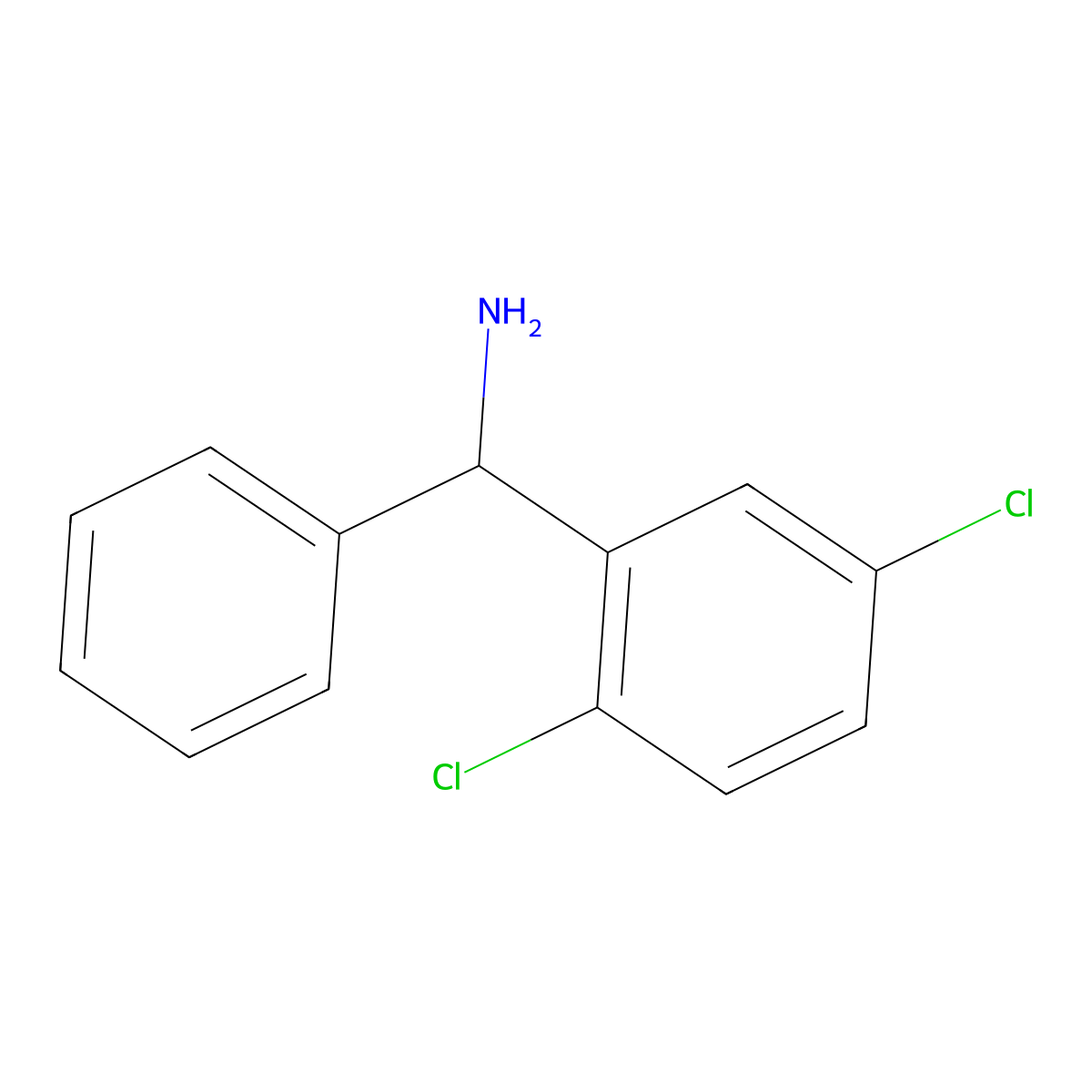 (2,5-Dichlorophenyl)(phenyl)methanamine molecular structure, CAS 1019395-47-1