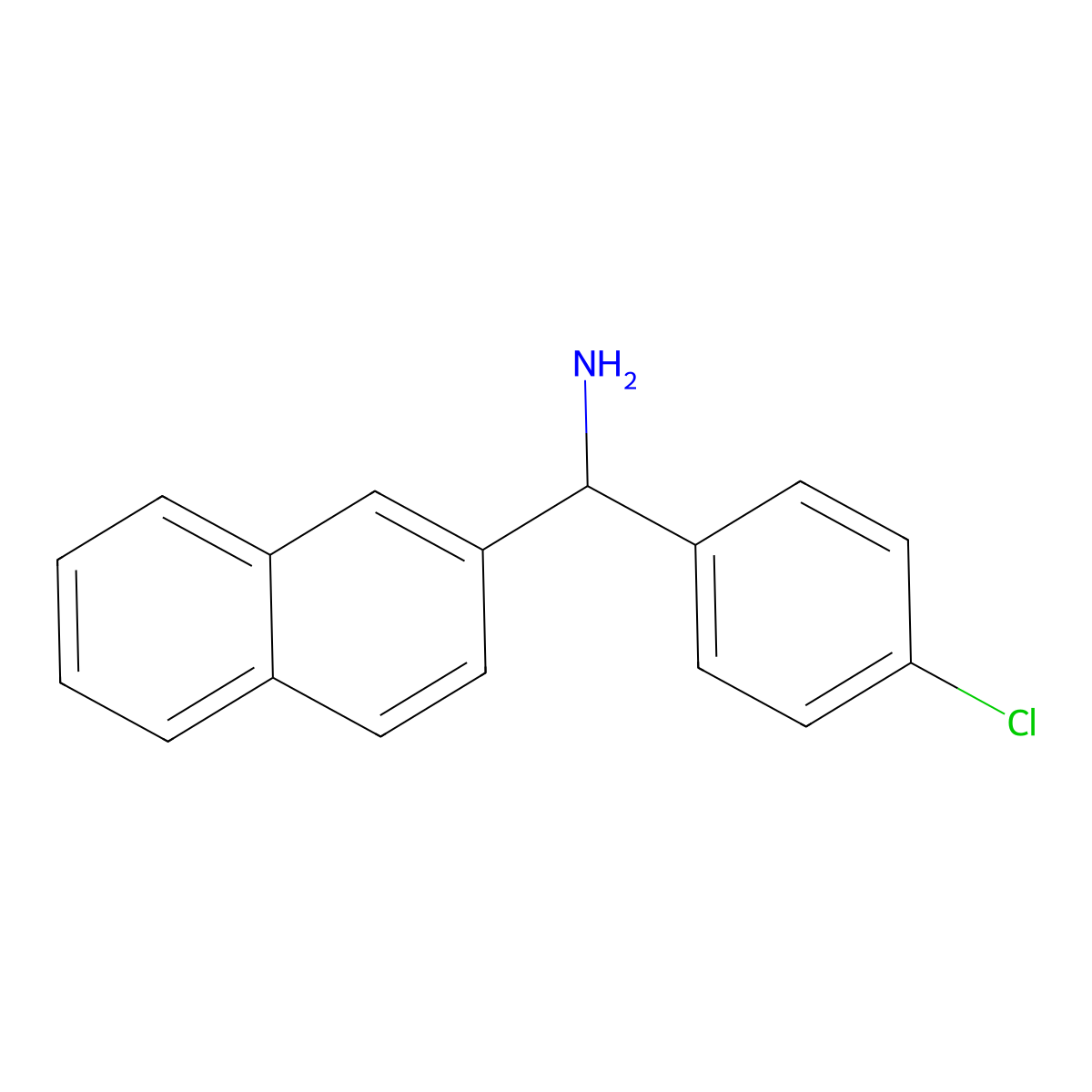 1-(4-Chlorophenyl)-1-(naphthalen-2-YL)methanamine molecular structure, CAS 1019395-77-7