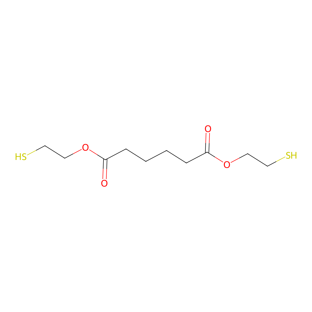 Hexanedioic acid, 1,6-bis(2-mercaptoethyl) ester molecular structure, CAS 10194-00-0