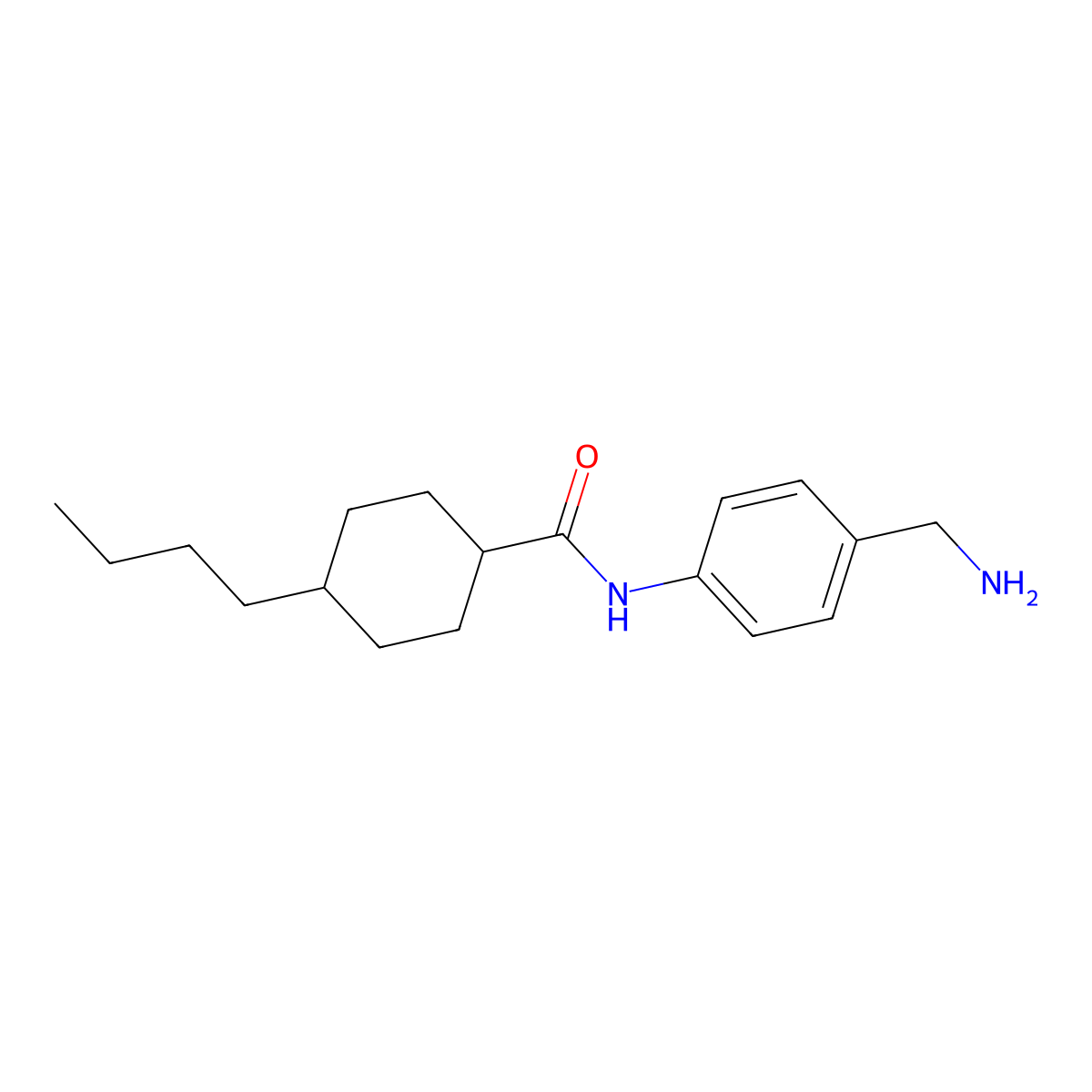 N-(4-(aminomethyl)phenyl)-4-butylcyclohexane-1-carboxamide molecular structure, CAS 1019400-32-8