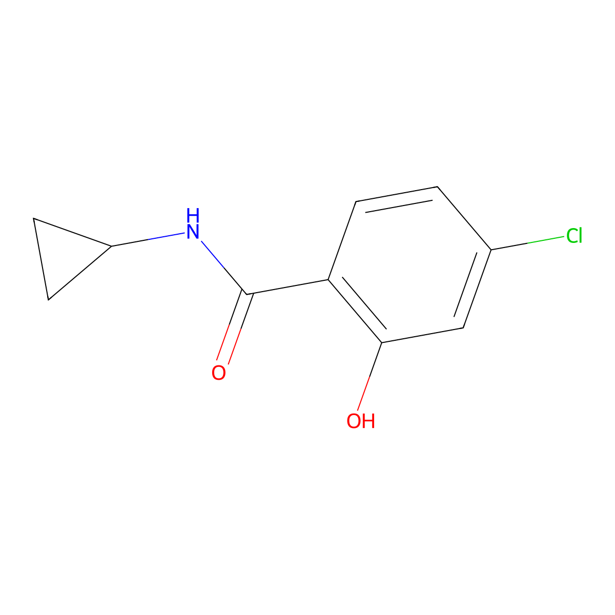 4-chloro-N-cyclopropyl-2-hydroxybenzamide molecular structure, CAS 1019402-77-7