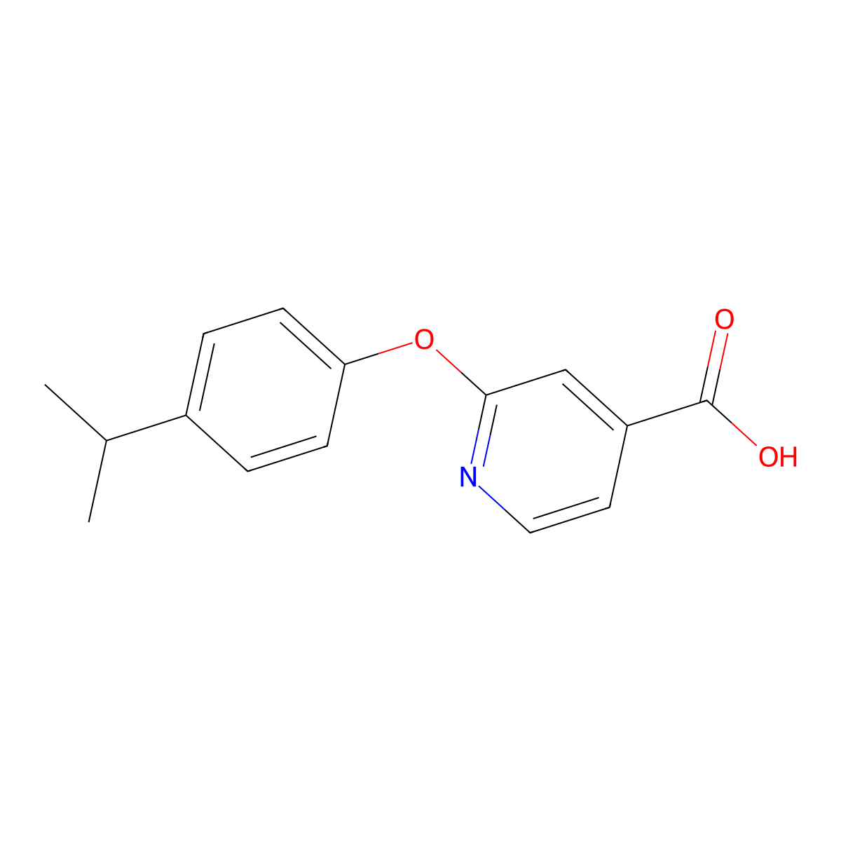 2-[4-(Propan-2-yl)phenoxy]pyridine-4-carboxylic acid molecular structure, CAS 1019403-63-4