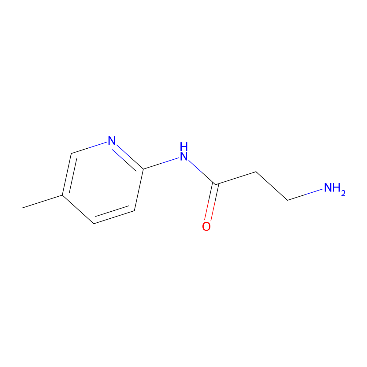 3-amino-N-(5-methylpyridin-2-yl)propanamide molecular structure, CAS 1019404-68-2