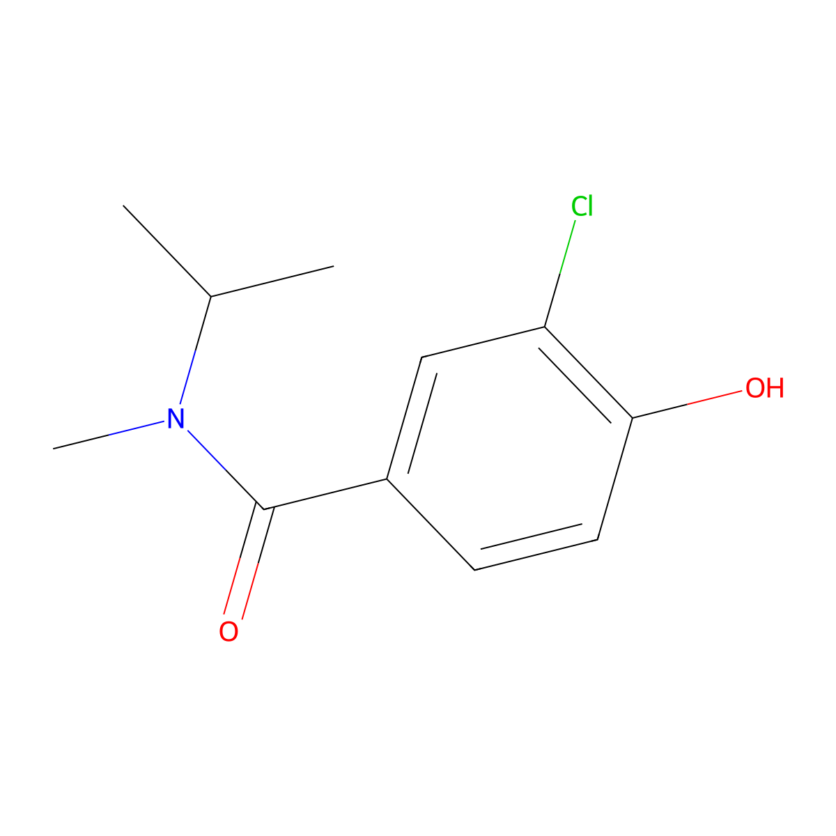 3-chloro-4-hydroxy-N-methyl-N-(propan-2-yl)benzamide molecular structure, CAS 1019405-38-9