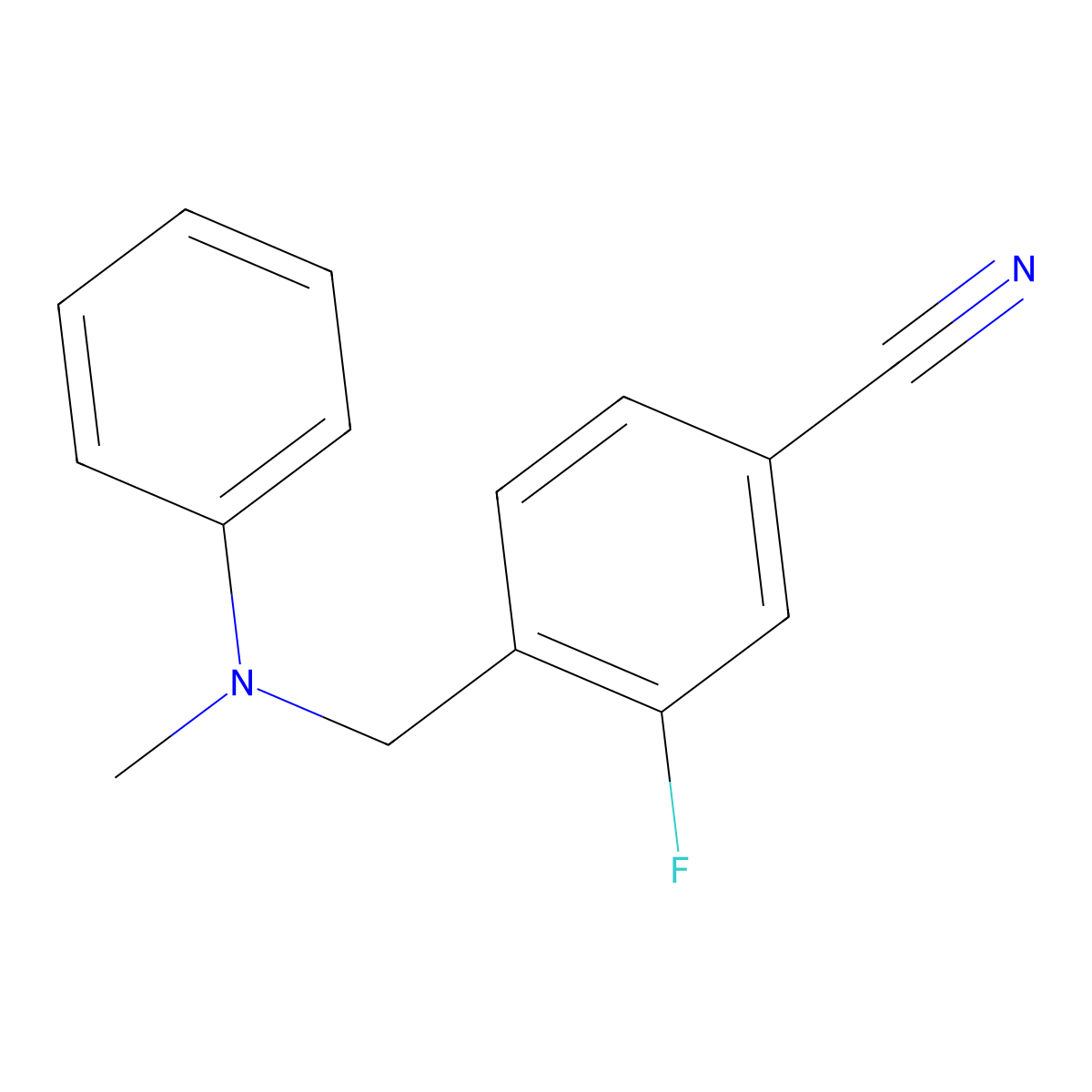 3-Fluoro-4-((methyl(phenyl)amino)methyl)benzonitrile molecular structure, CAS 1019437-09-2