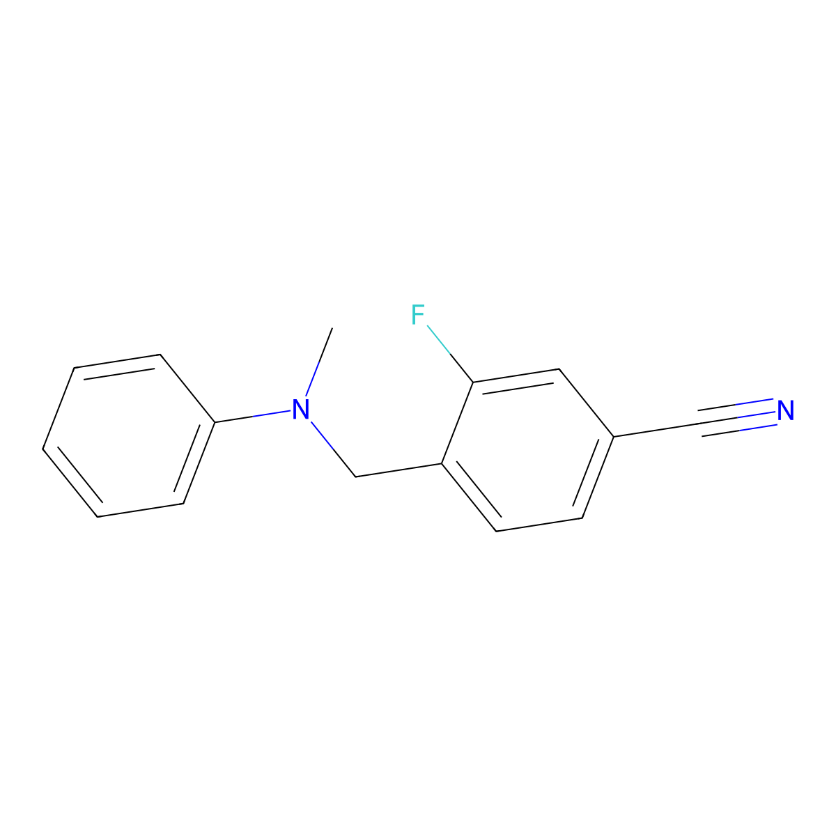 3-Fluoro-4-((methyl(phenyl)amino)methyl)benzonitrile molecular structure, CAS 1019437-09-2