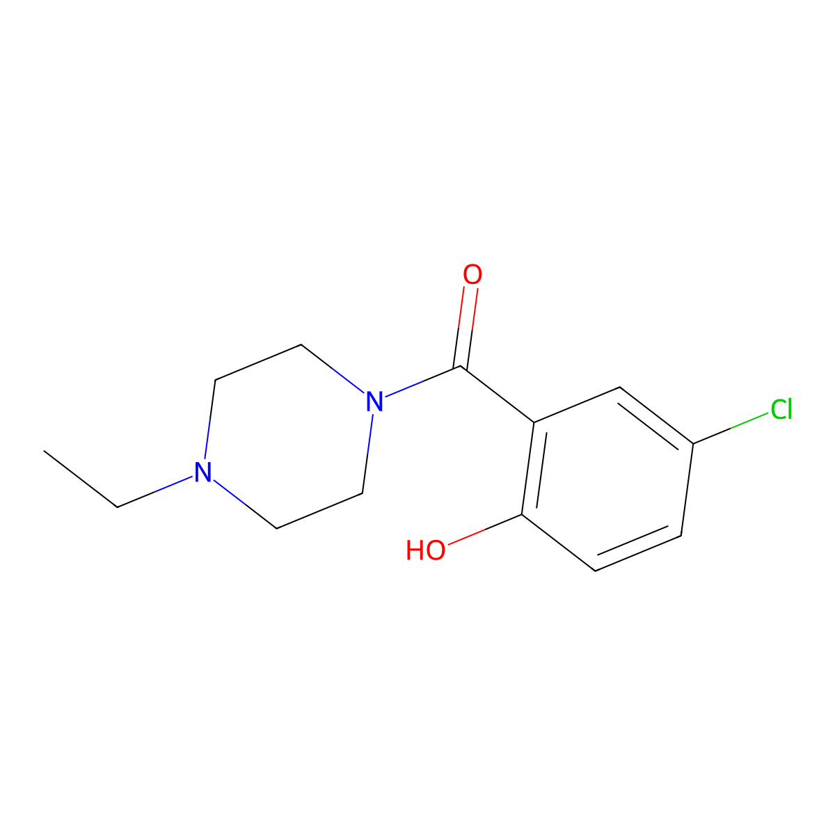 (5-Chloro-2-hydroxyphenyl)(4-ethylpiperazin-1-yl)methanone molecular structure, CAS 1019439-30-5