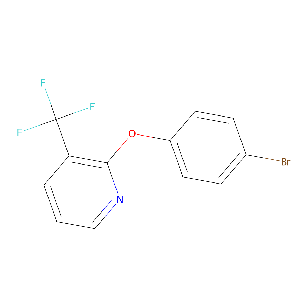 2-(4-Bromophenoxy)-3-(trifluoromethyl)pyridine molecular structure, CAS 1019441-79-2
