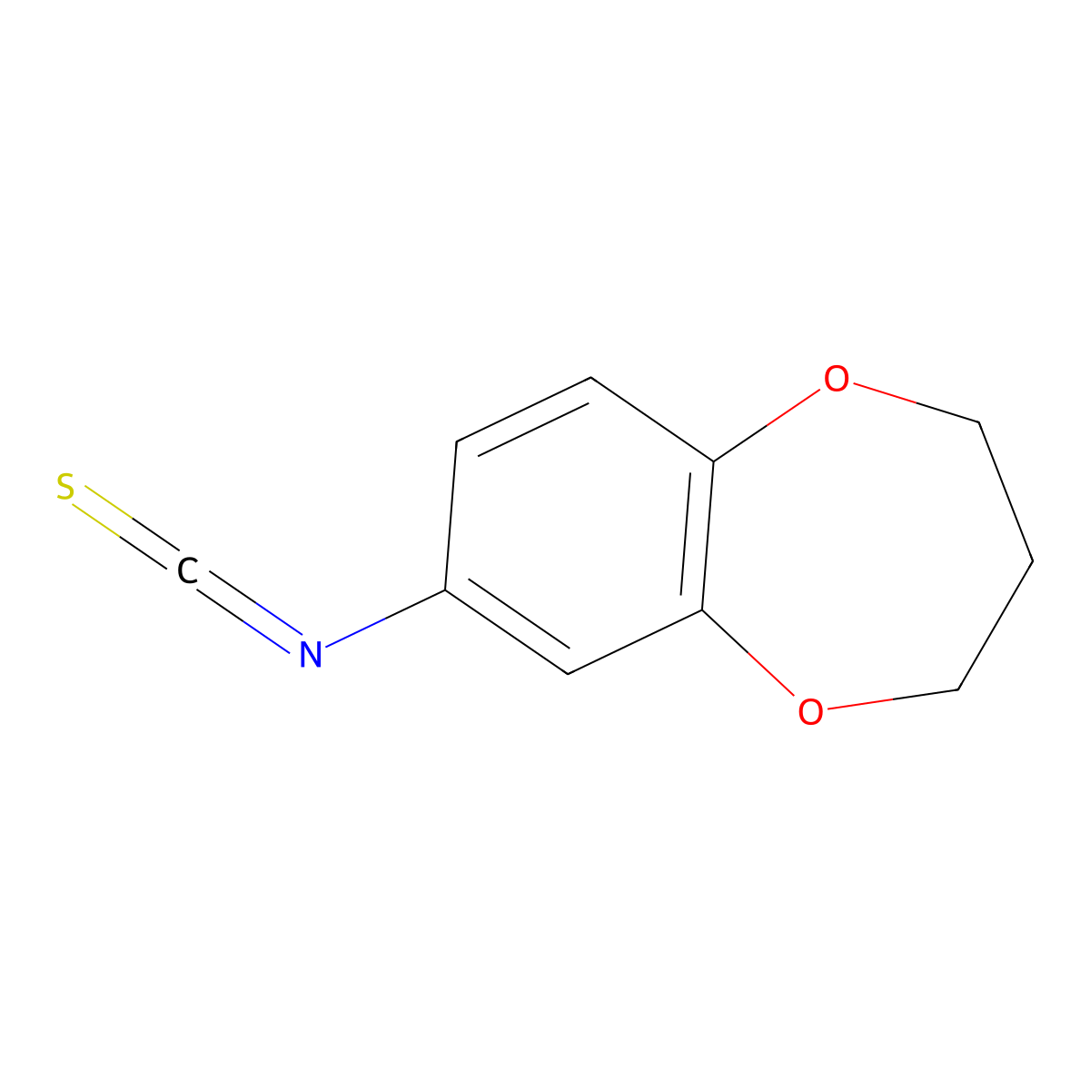 7-isothiocyanato-3,4-dihydro-2H-1,5-benzodioxepine molecular structure, CAS 1019442-90-0