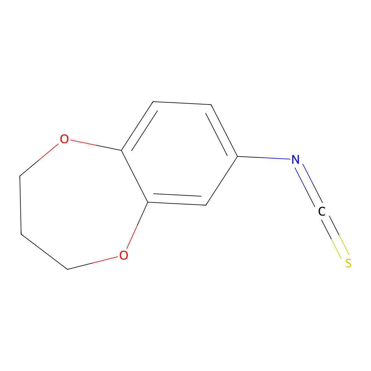 7-isothiocyanato-3,4-dihydro-2H-1,5-benzodioxepine molecular structure, CAS 1019442-90-0