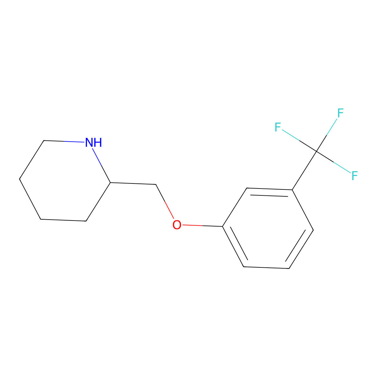 2-((3-(Trifluoromethyl)phenoxy)methyl)piperidine molecular structure, CAS 1019443-66-3
