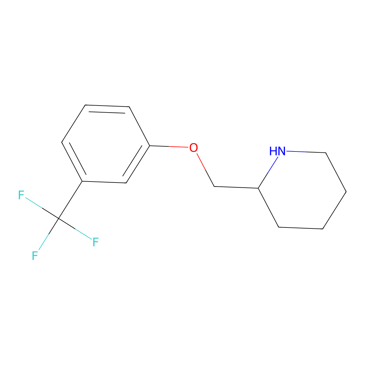 2-((3-(Trifluoromethyl)phenoxy)methyl)piperidine molecular structure, CAS 1019443-66-3