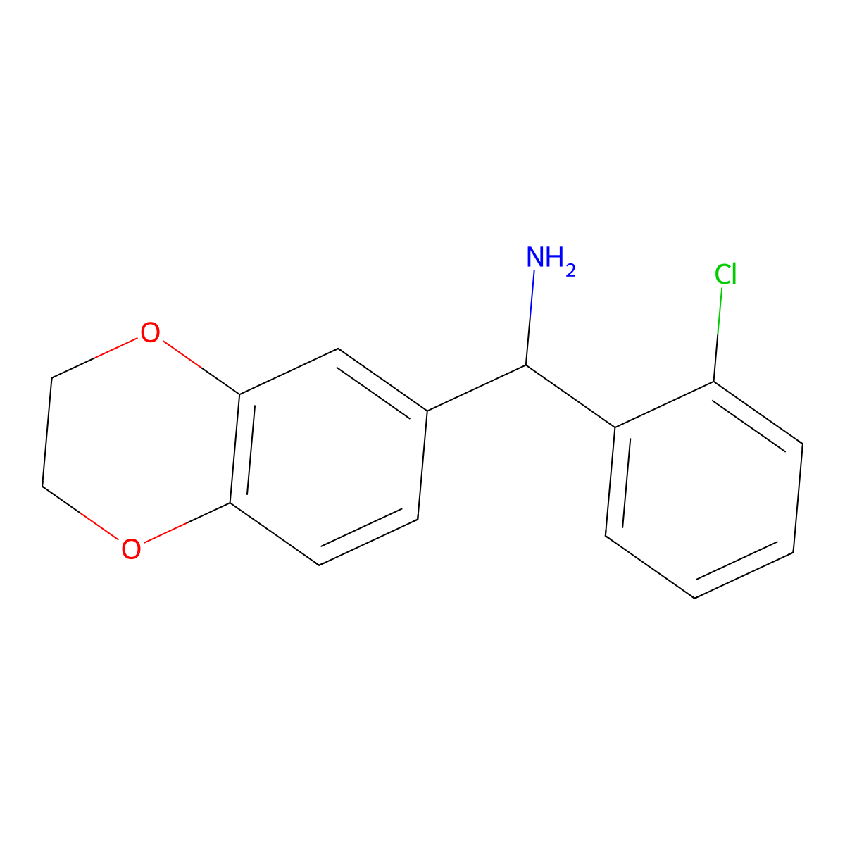 (2-Chlorophenyl)(2,3-dihydro-1,4-benzodioxin-6-yl)methanamine molecular structure, CAS 1019443-74-3